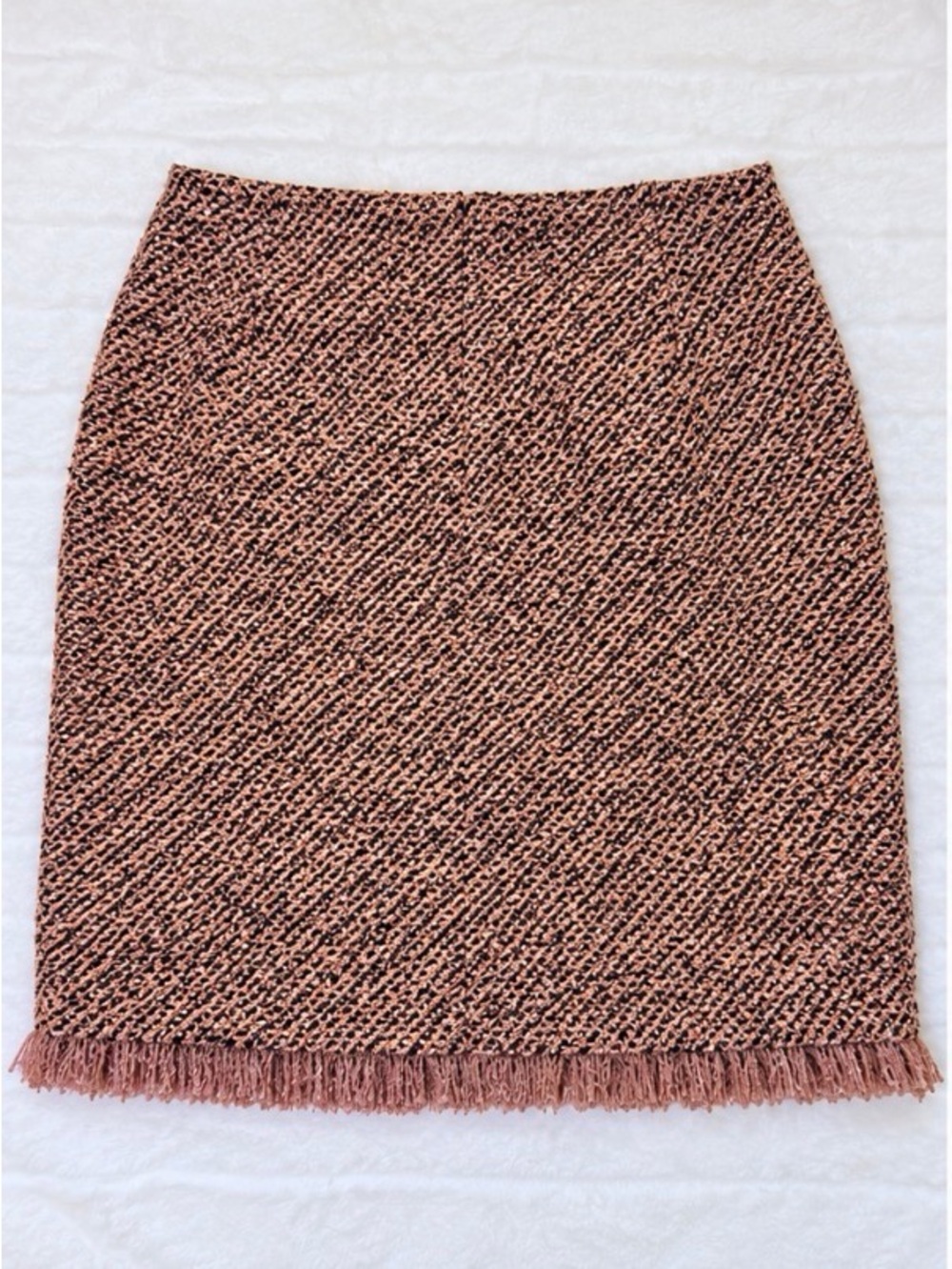 Vintage Emma James by Liz Claiborne Petite Bouclé Tweed Fringe Skirt 8P